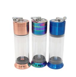 grinder machines UK - Zinc alloy hand smoke grinder integrated Smoking Accessories machine type 4-layer metal multi-color grinder can set logo