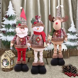 Christmas Dolls Big Size 50cm 60cm Santa Claus Snowman Elk Toys Xmas Figurines Christmas Gift for Kid Xmas Tree Ornament Navidad 220316