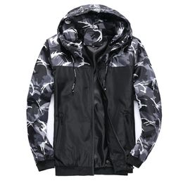 Men's Jackets Camouflage Hooded Jacket Men's Plus Size Spring Autumn Casual Fashion Top OuterwearMen's