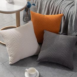 Pillow /Decorative Simple Quilted Velvet Cover Pure Color Wave Pillowcase Home Decorative For Sofa Bedside Throw Pillowslip/Decorative Cu