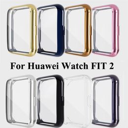 Full protection TPU Screen Protective Shell for Huawei Watch FIT 2 Scratch Resistant Case Replacement Screen Protector Frame
