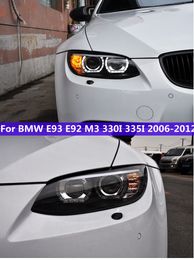 high beam bifocal lens lights For BMW E93 M3 LED headlight 2006-2012 E92 330I 335I angel eye LED turn signal lamp