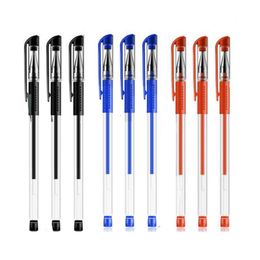 Gel Pens 6/30Pcs/Set Pen Writing 0.5mm Red/Black/Blue Ink Refills Rod For School Office Stationery Student Supplies