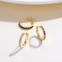Hoop & Huggie Top Quality Women Fashion CZ Small Earrings Elegant Statement Gold Colour Copper Earring For Girls Wedding JewelryHoop