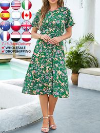 Casual Dresses Summer Fashion Green For Women Vintage Behomian Sexy Soft Silk Maxi Wedding Guest Retro Satin Long RobeCasual