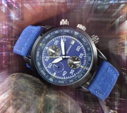 Fashion Full Functional Stopwatch Watch 42mm Mens Quartz Movement Male Time Clock Watches Nylon Belt Popular elegant wristwatch orologio di lusso gifts