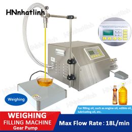 ZS-GP261W 18L/min Semi Automatic Filling Machines Edible Engine Hydraulic Oil Weighing Filling Machine One Head Gear Pump Plastic Vial Bottle Filler