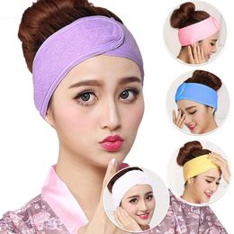 salon heads UK - Makeup Toweling Hair Wrap Head Band Soft Adjustable Salon SPA Facial Headband Hairband Random Color2306