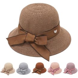 Wide Brim Hats Rimiut Women Sun Vintage Female Straw Hat Big Beach Outdoor Travel Protect Fashion Summer Ladies CapsWide