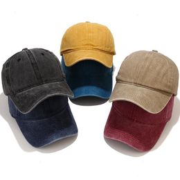 Spring Summer Cap Washed Cotton Baseball Men Women Casual Adjustable Outdoor Trucker Hat Casquette