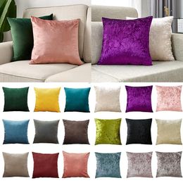 Cushion/Decorative Pillow Velvet Cushion Cover Super Soft For Sofa Living Room Shiny Beige Decorative Kussenhoes Home DecorCushion/Decorativ