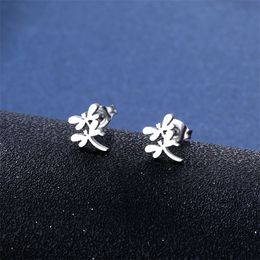 Fashion Jewellery New Stainless Steel Dragonfly Stud Earrings Set Ornament Necklace Women South American Two piece Accessories