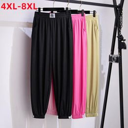 Women's Plus Size Pants Summer Women Jogger Large Loose Casual Black Red Viscose Trousers 4XL 5XL 6XL 7XL 8XLWomen's