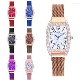Rectangle Watch Temperament Women Clock Stainless Steel Analogue Wristwatch Diamond Ladies Dames Horloge Drop Wristwatches