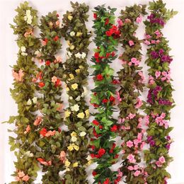 1PC Decorative Flowers 33 Flower Heads Silk Roses Ivy Green Leaves Used For Family Wedding Decoration Fake Leaves Diy Hanging Wreath 464 D3