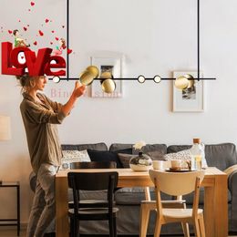 Pendant Lamps Nordic Art Lighting Bar Lamp Beauty Salon Creative Hong Kong Style Luxury Strip LightsPendant