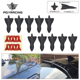 10Pcs VORTEX GENERATOR FLEXIBLE PP EVO-STYLE ROOF SHARK FINS SPOILER WING KIT Carbon Fibre Design-Looking Colour UNIVERSAL PQY-SFB02