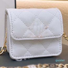 2022 Classic Womens Shoulder Bags Fashion Designer Solid Color Mini Ribbed Flap Leather Multipocket Wallet Coin Purse Messenger Bag Handba
