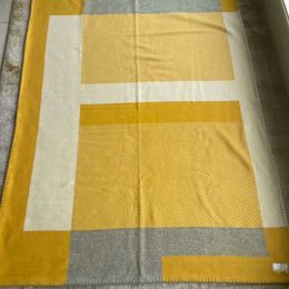 NEW Design Hengao TOP H Blanket Cushion Yellow Colors WOOL Cashmere Gray 135&170cm