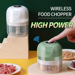 Electric Food Garlic Masher Blender Mini Vegetable Chopper Chilli Meat Ginger Masher Machine USB Charging Blenders Kitchen Gadgets