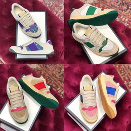 Italienische Hausschuhe, Sandalen, Mode, Damen-Freizeitschuhe, rotes und grünes Logo, Designer-Doppel-High-Heels, Gold, Weiß, schmutzige Schuhe, Herren-Turnschuhe, dick