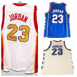 Nikivip Wholesale Michael #23 Basketball Jersey Stitched Custom Any Number Name Men's Jerseys White Blue Size 2XS-4XL Top Quality