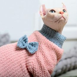 Cat Costumes Autumn Winter Sphynx Clothes Warm Vest For Hairless Classic Puppy Pink Elastic Pet Cats Dog Sweater