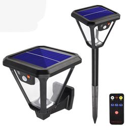 100 LED Solar Wall Lights Landscape 2 Color Moiton Sensor Outdoor Lawn Lights for Garden Yard