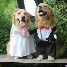 Dog Costume For Wedding Party Big dog clothes for small Medium dogs Dog Costume suit dress Princess Prince Golden retriever 201102