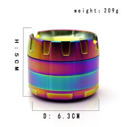 2021 Cool Deisgn Colour Grinders Metal Smoke Cigarette Detector Grinding Smoking Hookahs Grinder Fit Dry Herb Gift