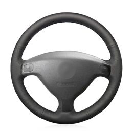 Hand-stitched Black Leather Anti-slip Car Steering Wheel Cover For Opel Astra 1998-2004 Zafira 1999-2005 Automotive interior