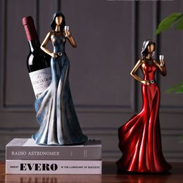 15X17X35cm Creative Crafts Resin Red Wine Holder Home Room Decoration Woman Statue Decor Festival Gift Kitchen Bar Tools