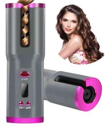 temperature tools Canada - Cordless Automatic Rotating Hair Curler USB Rechargeable Curling Iron LCD Display Temperature Adjustable Styling Tool Wave Wand H220423