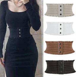 Belts Women Belt Shirring Solid Colour Wide Band High Elasticity Figure Shaping Lady Waist For PartyBelts