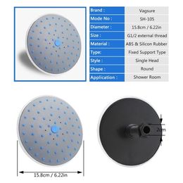 1pcs 15.8cm Round Roof Rainfall Top Shower Head Trey Massage Steam Rain Shower Cabin Room Sprayer Bathroom 1/2" Connector 200925