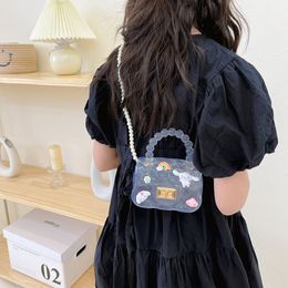 PVC Handbags Mini Jelly Bag Children Small Pearl Bag Baby Satchel Bags