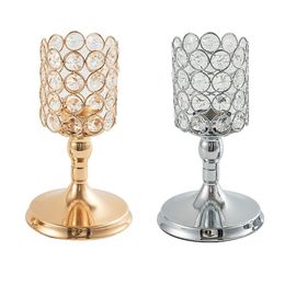Candle Holders Crystal Holder Hollow Glass Candlestick Wedding Party Accessory Desktop Home DecorCandle