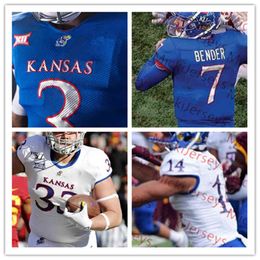 Xflsp College Custom Kansas Jayhawks Football Jersey Jon Cornish John Hadl Gale Sayers Elijah Jones Chris Harris Jr. Dorance Bradley