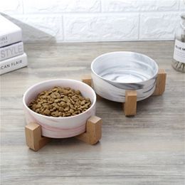 Dry Ceramic Pet Bowl Canister Food Water & Treats for Dogs & Cats More Comfortable Eating for and Puppy Durable 23J4 210320