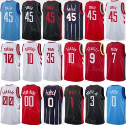 Man Women Kids Screen Print Draught Pick Basketball Jabari Smith Jersey 45 Tari Eason Eric Gordon 10 Jalen Green 0 David Nwaba 2 Kevin Porter