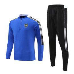 Boca Juniors adult leisure tracksuit outdoor Training jacket kit track Suits Kids Running Half zipper long sleeve Sets