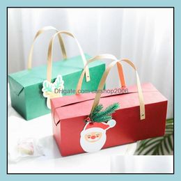 Packing Boxes Office School Business Industrial High-End Portable Box Rectangar Moon Cake Swiss Roll C Dhvhu