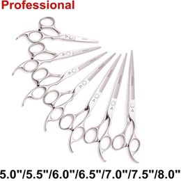 5 5.5 6 6.5 7 7.5 8 Professional Hairdressing Scissors Barber Hair Cutting Shears Thinning Dog Grooming 1006# 220317