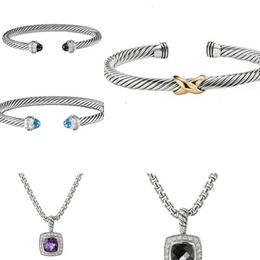 Twited Necklace Sliver Bangle Diamond Bracelet Cro Pearl Chain Jewellery Women Fahion Veratile Twit Platinum Plated Hot