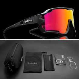 New cycling eyewear Outdoor bicycle glasses Polarised UV400 bike sunglasses men women MTB goggles with case Riding fishing Sun glasses 1 lens