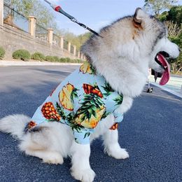 Medium Large Dog Clothes Pineapple Print Pet s Clothing for s Costume Labrador Golden Retriever Big Ropa Perro T200710