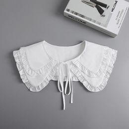Bow Ties 2022 White Lapel Fake Collar Women Blouse Shoulder Doll Removable Detachable Shirt False Clothes Accessories Donn22