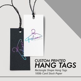 Custom Rectangle Hang Tags Clothing Fashion Label Accessories Merche design hang tags 220608