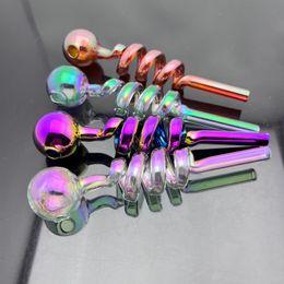 Mini Hookah Smoking Pipe Colorful Metal Electroplating colorful multi spiral glass smoke pot pipe