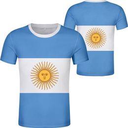 ARGENTINA T Shirt Free Custom Name Number ARG Country Gyms T shirt Text Diy P o Clothes Print Not Fade Cracked Tshirt 220614